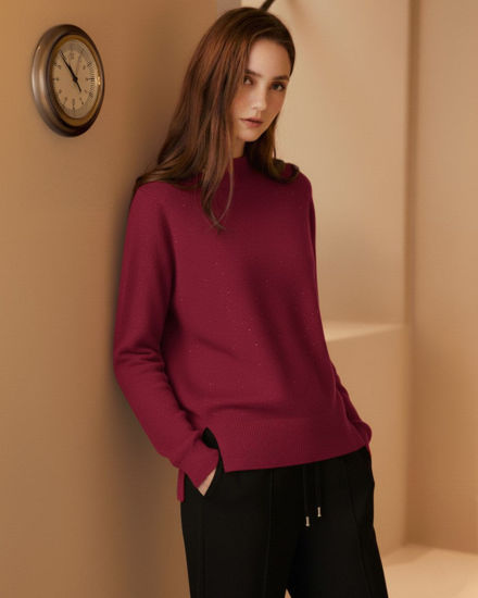 Immagine di BACHATA - Maglia manica lunga bordeaux da donna