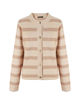Immagine di BACHATA - Cardigan manica lunga beige a righe beige scuro da donna