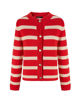 Immagine di BACHATA - Cardigan manica lunga rossa a righe beige da donna