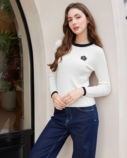 Immagine di BACHATA - Maglia manica lunga bianca e nera da donna