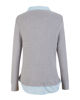 Immagine di BACHATA - Maglia manica lunga grigio con finta camicia azzurra da donna