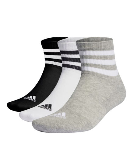 Immagine di ADIDAS - CALZINI NERO, BIANCO E GRIGIO  3-STRIPES CUSHIONED SPORTSWEAR LOW-CUT (3 PAIA) - IC1318