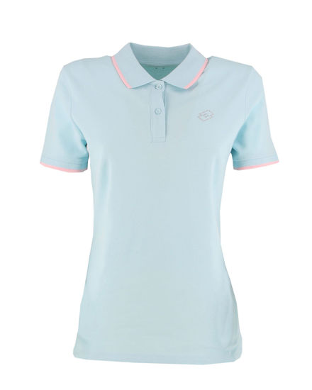 Immagine di LOTTO - POLO  MEZZA MANICA DONNA CLASSICA STC PQ CELESTE CON RIGHINO ROSA -  213501/D52