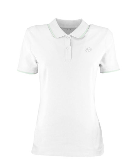 Immagine di LOTTO - POLO  MEZZA MANICA DONNA CLASSICA STC PQ BIANCA CON RIGHINO GRIGIO -  213501/53Q
