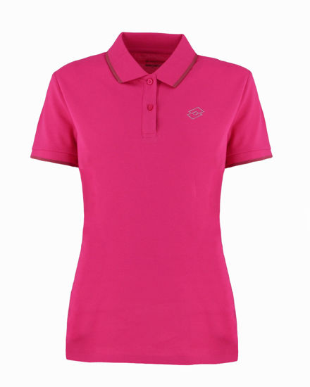 Immagine di LOTTO - POLO  MEZZA MANICA DONNA CLASSICA STC PQ FUXIA CON RIGHINO BORDEAUX - 213501/0NW
