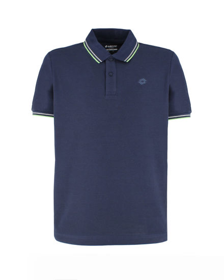 Immagine di LOTTO - POLO MEZZA MANICA UOMO BLU CON RIGHINO VERDE E GRIGIO CLASSICA  - 219238/1NU