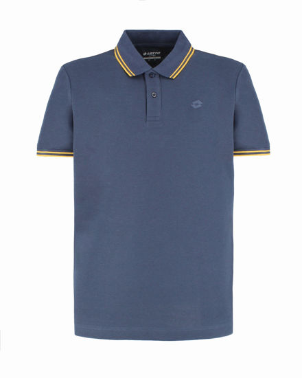 Immagine di LOTTO - POLO MEZZA MANICA UOMO BLU CON RIGHINO GIALLO CLASSICA  - 219238/BXO