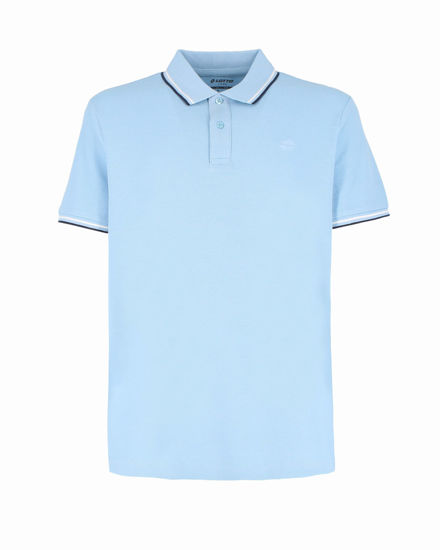 Immagine di LOTTO - POLO MEZZA MANICA UOMO CELESTE CON RIGHINO BIANCO E BLU CLASSICA  - 219238/BXI