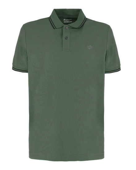Immagine di LOTTO - POLO MEZZA MANICA UOMO VERDE SCURO CON RIGHINO NERO CLASSICA  - 219238/B75