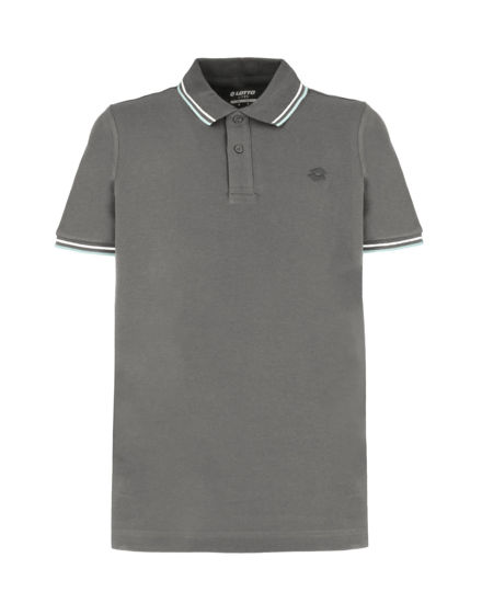 Immagine di LOTTO - POLO MEZZA MANICA UOMO GRIGIA CON RIGHINO CELESTE E BIANCA CLASSICA  - 219238/D7A
