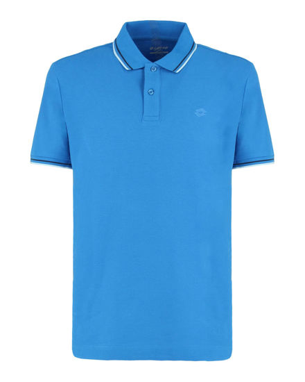 Immagine di LOTTO - POLO MEZZA MANICA UOMO BLU CHIARO CON RIGHINO BIANCO E BLU SCURO CLASSICA  - 219238/D6X