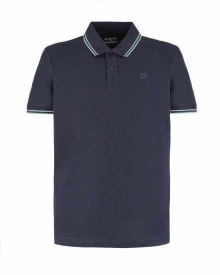 Immagine di LOTTO - POLO MEZZA MANICA UOMO BLU CON RIGHINO AZZURRO CLASSICA  - 219238/B72