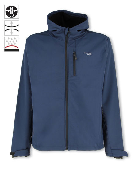 Immagine di ON SPIRIT - GIUBBINO CON CAPPUCCIO FELPATO SOFTSHELL UOMO BLU SCURO- MAURO