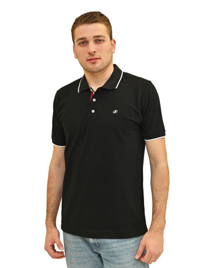 Immagine di KEY UP - POLO MEZZA MANICA UOMO IN PIQUET NERA  CON RIGHINO BIANCO - 2Q711/0002