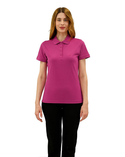 Immagine di KEY UP -POLO IN PIQUET DONNA FUXIA CON COLLETTO - 5535Q/5511