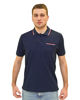 Immagine di KEY UP - POLO MEZZA MANICA UOMO IN PIQUET BLU SCURO CON RIGHINO BIANCO E ROSSO - 2Q827/1245