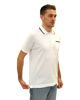 Immagine di KEY UP - POLO MEZZA MANICA UOMO IN PIQUET BIANCA CON RIGHINO ROSSO E BLU - 2Q827/0001