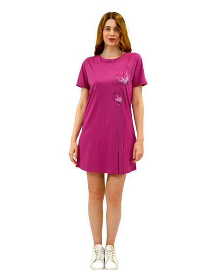 Immagine di KEY UP - VESTITINO DONNA MEZZA MANICA FUXIA CON STAMPA FLOREALE-  5S889/5511