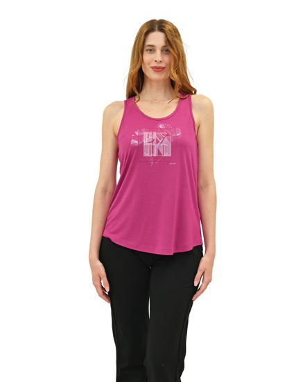 Immagine di KEY UP - CANOTTA DONNA FUXIA CON STAMPA FRONTALE - 5S856/5511