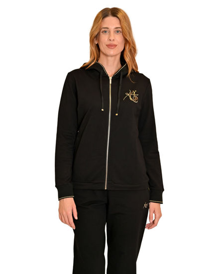 Immagine di KEY UP - FELPA CON CAPPUCCIO DONNA FULL ZIP - NERA, 5E467/000