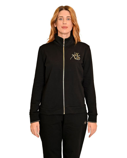 Immagine di KEY UP - FELPA  DONNA FULL ZIP - NERA E ORO, 5E468/0002