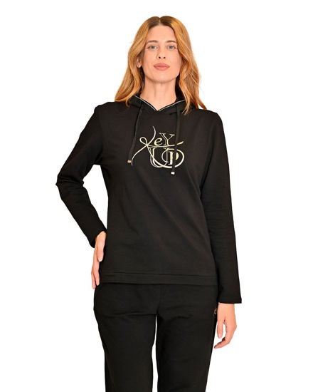 Immagine di KEY UP - FELPA CON CAPPUCCIO DONNA - NERA, 5E466/0002