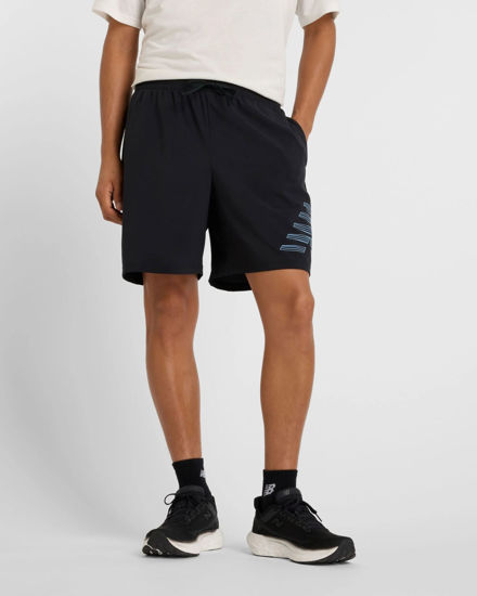 Immagine di NEW BALANCE - PANTALONCINO UOMO NERO E CELESTE ESSENTIALS LINED GRAPHIC - MS41238BM