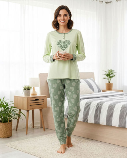 Immagine di INFIORE - PIGIAMA LUNGO VERDE DA DONNA IN COTONE