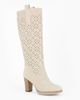 Immagine di MISS GLOBO - Stivale beige traforato con zip laterale, tacco 8CM