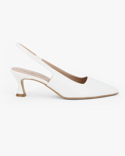 Immagine di MISS GLOBO - Décolleté slingback bianca, tacco 5,5CM - MADE IN ITALY