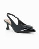 Immagine di MISS GLOBO - Décolleté slingback nera in vernice con placca frontale, tacco 6CM