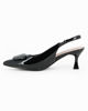 Immagine di MISS GLOBO - Décolleté slingback nera in vernice con placca frontale, tacco 6CM