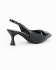Immagine di MISS GLOBO - Décolleté slingback nera in vernice con placca frontale, tacco 6CM