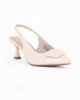 Immagine di MISS GLOBO - Décolleté slingback beige in vernice con placca frontale, tacco 6CM