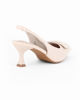 Immagine di MISS GLOBO - Décolleté slingback beige in vernice con placca frontale, tacco 6CM
