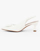 Immagine di MISS GLOBO - Décolleté slingback bianca con placca frontale, tacco 6CM