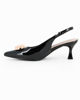 Immagine di MISS GLOBO - Décolleté slingback nera in vernice con dettaglio in metallo, tacco 6CM