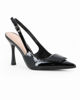 Immagine di MISS GLOBO - Décolleté slingback nera in vernice con placca frontale, tacco 9CM