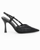 Immagine di MISS GLOBO - Décolleté slingback nera traforata con strass, tacco 9CM