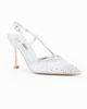 Immagine di MISS GLOBO - Décolleté slingback argento traforata con strass, tacco 9CM