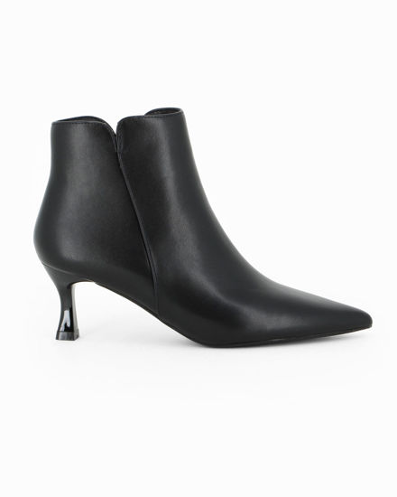 Immagine di MISS GLOBO - Tronchetto nero a punta con zip laterale, tacco 6CM