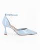 Immagine di MISS GLOBO - Décolleté celeste con sottopiede in VERA PELLE e cinturino alla caviglia, tacco 7,5CM
