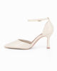 Immagine di LADY GLOBO - Décolleté avorio con sottopiede in VERA PELLE e cinturino alla caviglia, calzata comoda, tacco 8CM