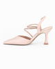 Immagine di MISS GLOBO - Décolleté slingback nude in raso con strass, tacco 8CM