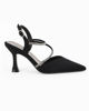 Immagine di MISS GLOBO - Décolleté slingback nera in lycra con strass, tacco 8CM