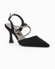 Immagine di MISS GLOBO - Décolleté slingback nera in lycra con strass, tacco 8CM