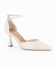 Immagine di MISS GLOBO - Décolleté avorio con sottopiede in VERA PELLE e cinturino alla caviglia, tacco 7,5CM