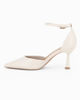 Immagine di MISS GLOBO - Décolleté avorio con sottopiede in VERA PELLE e cinturino alla caviglia, tacco 7,5CM