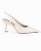 Immagine di MISS GLOBO - Décolleté slingback avorio con sottopiede in VERA PELLE, tacco 7,5CM