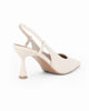 Immagine di MISS GLOBO - Décolleté slingback avorio con sottopiede in VERA PELLE, tacco 7,5CM